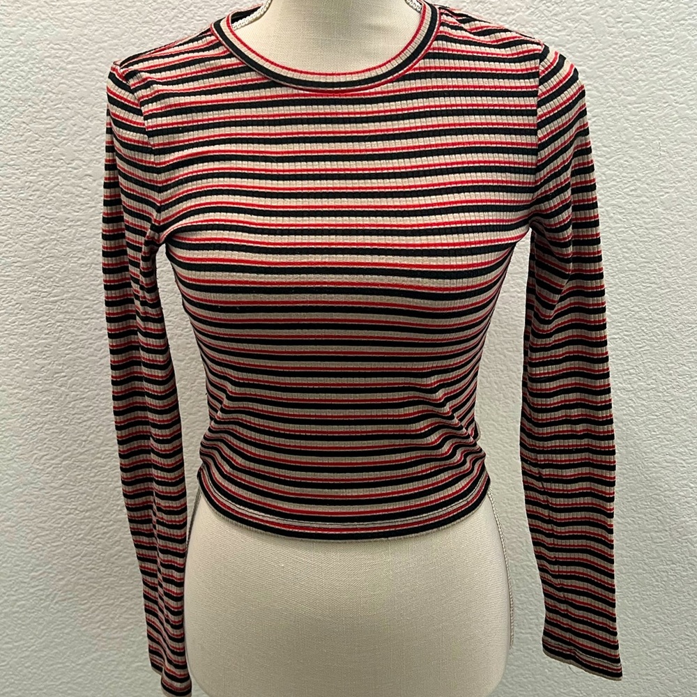 Striped long sleeve top